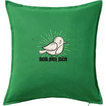 Polštář Docela pěkný ptáček - Polštář 50x50 - 50x50 - Pouze potah ( Středně zelená )
