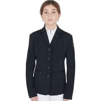 Jezdecké sako Dětské závodní sako EQUESTRO čtyři knoflíky černé (14 roků)