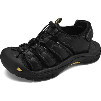 Dámská obuv Kožené pánské sandály – outdoorové s měkkou podrážkou Barva: Černá, Velikost: 43