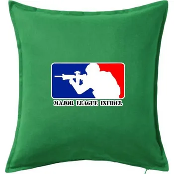Polštář Major League Infidel - Polštář 50x50 - 50x50 - Včetně výplně ( Středně zelená )