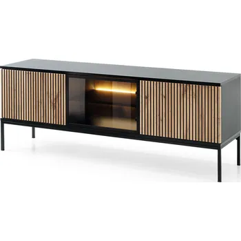 Televizní stolek TV stolek RTV154 1 pkt Led Sento černý / dub wotan