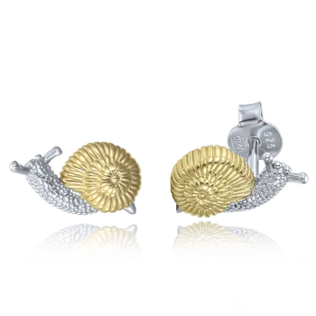 Souprava šperků MINET Stříbrné náušnice šneci v kombinaci s pozlaceným stříbrem JMAN0664GE00