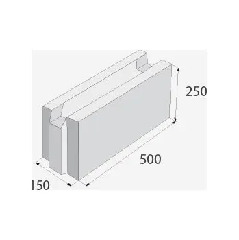 zdivo Ztracené bednění BD-15 PB 150x500x250 (70ks/pal) - kamionový odběr 24t