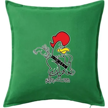 Polštář Zarostlý kohout - Polštář 50x50 - 50x50 - Pouze potah ( Středně zelená )