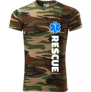 Pánské tričko Rescue - pro záchranáře - Army CAMOUFLAGE - S ( Hnědý maskáč )