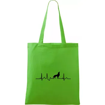Nákupní taška Vlk ekg - Taška bavlněná - 42 x 38 cm ( Apple Green )