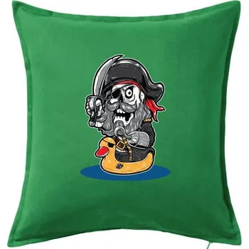 Polštář Nejdrsnější pirát - Polštář 50x50 - 50x50 - Včetně výplně ( Středně zelená )