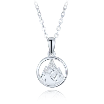 Náhrdelník MINET Stříbrný náhrdelník hory s bílými zirkony JMAN0661SN48