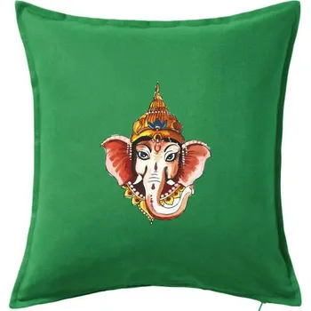Polštář Slon Indie - Polštář 50x50 - 50x50 - Pouze potah ( Středně zelená )