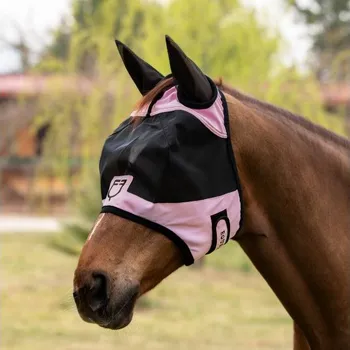Koňská maska proti hmyzu Maska proti hmyzu EQUESTRO Logo orchid (L)