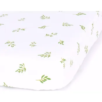 Prostěradlo Bavlněné prostěradlo do postýlky 60x120 cm Lístečky