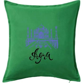 Polštář Agra Lettering - Polštář 50x50 - 50x50 - Pouze potah ( Středně zelená )