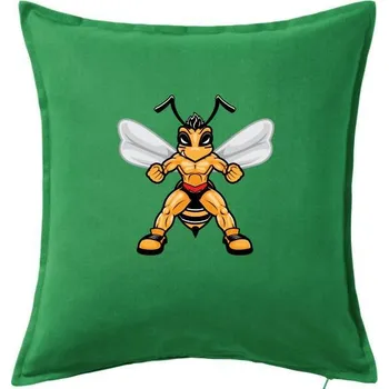 Polštář Vosa na steroidech - Polštář 50x50 - 50x50 - Pouze potah ( Středně zelená )