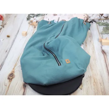 Dětská deka Deka nepadací vaflová (deep sea green, černý fleece)