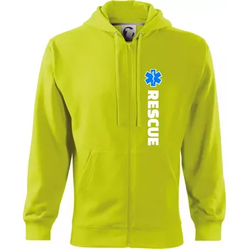 Pánská móda Rescue - pro záchranáře - Mikina s kapucí na zip trendy zipper - L ( Limetková )