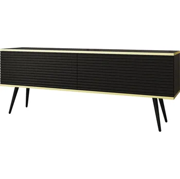 Televizní stolek TV stolek RTV 135 MDF černý, černé nohy Oro