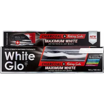 zubní pasta Bělící pasta White Glo s aktivním uhlím a sodou 100 ml + kartáček