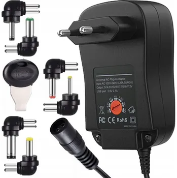 Univerzální síťový napájecí adaptér s regulací 3-12V 12W 1A + 6 konektorů