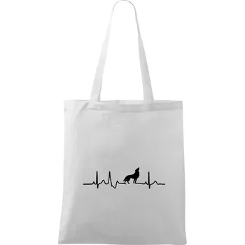 Nákupní taška Vlk ekg - Taška bavlněná - 42 x 38 cm ( Bílá )