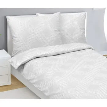 Povlečení Bellatex Povlečení bavlněný satén, Linie šedá - 140x220, 70x90 cm