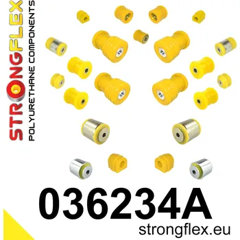 Silentblok nápravy 036234A: Strongflex Kompletní sada silentbloků pro zavěšení E39 Touring varianta SPORT 23mm 23mm 031238 66mm - 031638 10mm 14mm 10mm