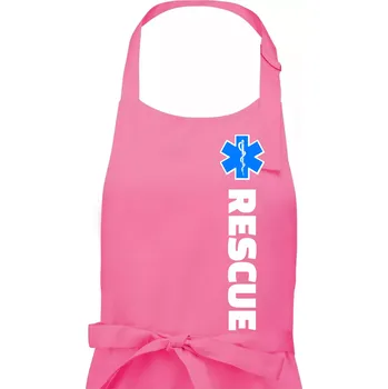 Kuchyňská zástěra Rescue - pro záchranáře - Pánská zástěra na vaření - Univerzální velikost ( Růžová )