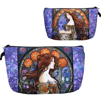 Kosmetická taška Kosmetická taška se zipem Alfons Mucha, fialová