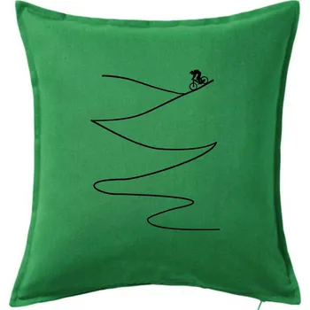 Polštář Cyklo sjezd z kopce - Polštář 50x50 - 50x50 - Pouze potah ( Středně zelená )