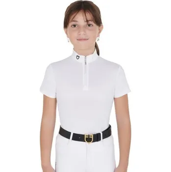 Dětské závodní tričko EQUESTRO Slim Fit bílé (14 roků)