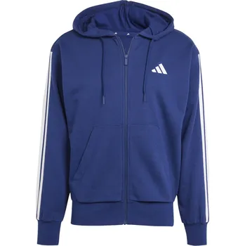 Pánská mikina Pánská Mikina ADIDAS M 3S FT FZ HD JE6341 – Tmavě modrá M