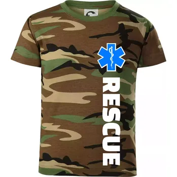 Rescue - pro záchranáře - Dětské maskáčové triko - 122 cm/6 let ( Hnědý maskáč )