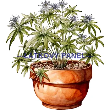 Látkový panel - Bylinky - BY-01 Velikost: 30x30cm, Materiál: Bavlna