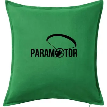 Polštář Paramotor nápis - Polštář 50x50 - 50x50 - Pouze potah ( Středně zelená )