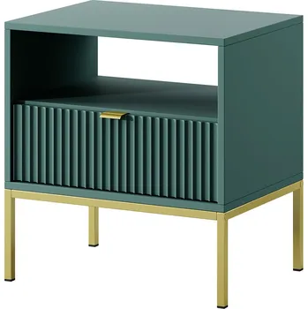 Noční stolek Noční stolek S54 zelený Nova Zlaté nohy / zlatý úchytky