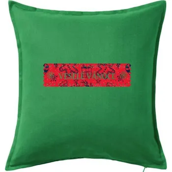 Polštář Veselé Vánoce nápis - Polštář 50x50 - 50x50 - Včetně výplně ( Středně zelená )