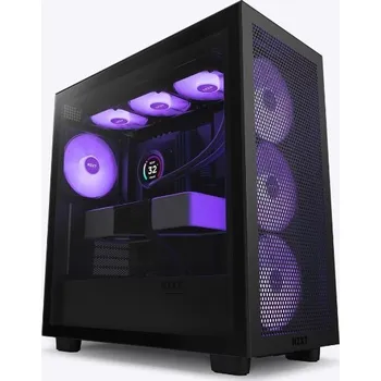 PC skříň Nzxt H7 Flow RGB edition, ATX, 3x 140 mm fan,USB-C,2x USB,prosklená bočnice,mesh panel,RGB,černá CM-H72FB-R1