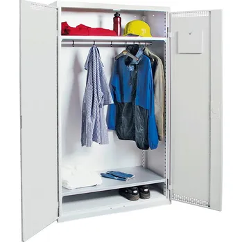 Šatní skříň Šatní skříň Esta, 2 police, korpus a dveře světle šedé, š 1000 mm, v 1800 mm