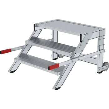 Schůdek Schůdky z hliníku, pojízdné, třístupňové, šířka schůdku 800 mm