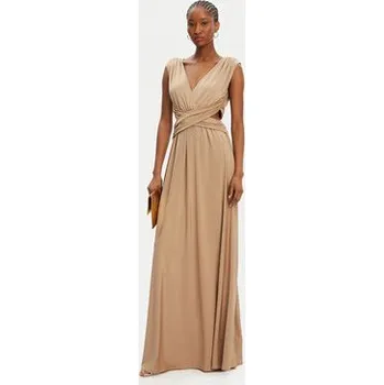 Dámské šaty ACCESS FASHION Večerní šaty 53-3389-391 Béžová Slim Fit XS