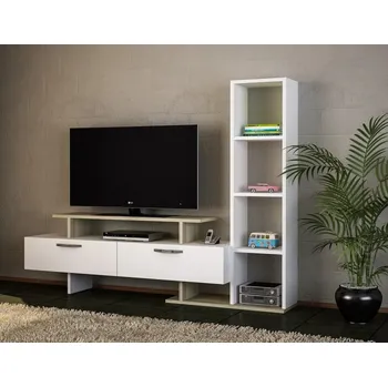 Televizní stolek Casarredo Televizní stolek s regálem MELROSE bílá/cordoba