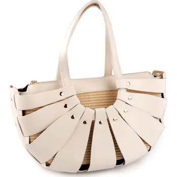 Kabelka Letní kabelka se slámovou strukturou 35x20 cm, barva 2 Off White