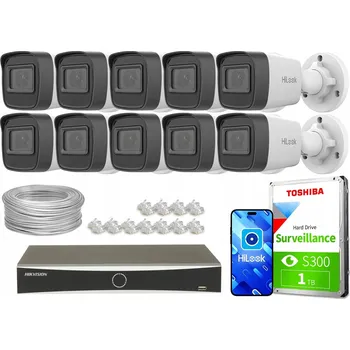 Bezpečnostní kamera Sada pro monitoring 10x IPCAM-B2-P Full HD, PoE, IR 20m, Hilook Hikvision