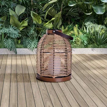 Venkovní osvětlení Näve LED solární lampa Korbinian, hnědá, výška 29 cm, IP44, lucerna přírodní hnědá 1 x 0,06 W LED - Doprava zdarma