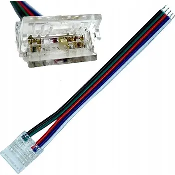 LED osvětlení Spojka pro LED pásek RGBW 12 mm s 10cm vodiči, rychloupínací