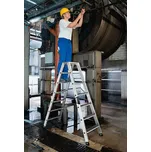 Štafle z hliníku, oboustranné, 2 x 12 příčlí, protiskluzová třída R13