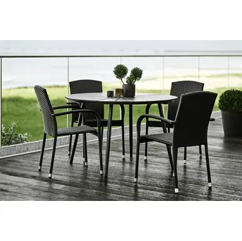 Zahradní sestava Zahradní jídelní set Wilder + 4x ratanová židle Roma