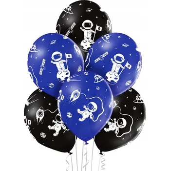 Balónek Latexové balónky Kosmonaut 30 cm 6 ks černé