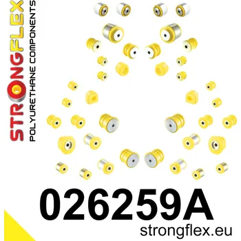 Silentblok nápravy 026259A: Strongflex Kompletní sada polyuretanových silentbloků pro zavěšení varianta SPORT 27mm 18,5mm 021973 - 75mm