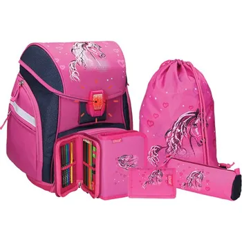 Školní aktovka - 5-dílný set, PRO LIGHT Horse, LED