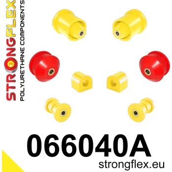 Silentblok nápravy 066040A: Strongflex Sada silentbloků předního zavěšení a zadního nosníku varianta SPORT 19mm